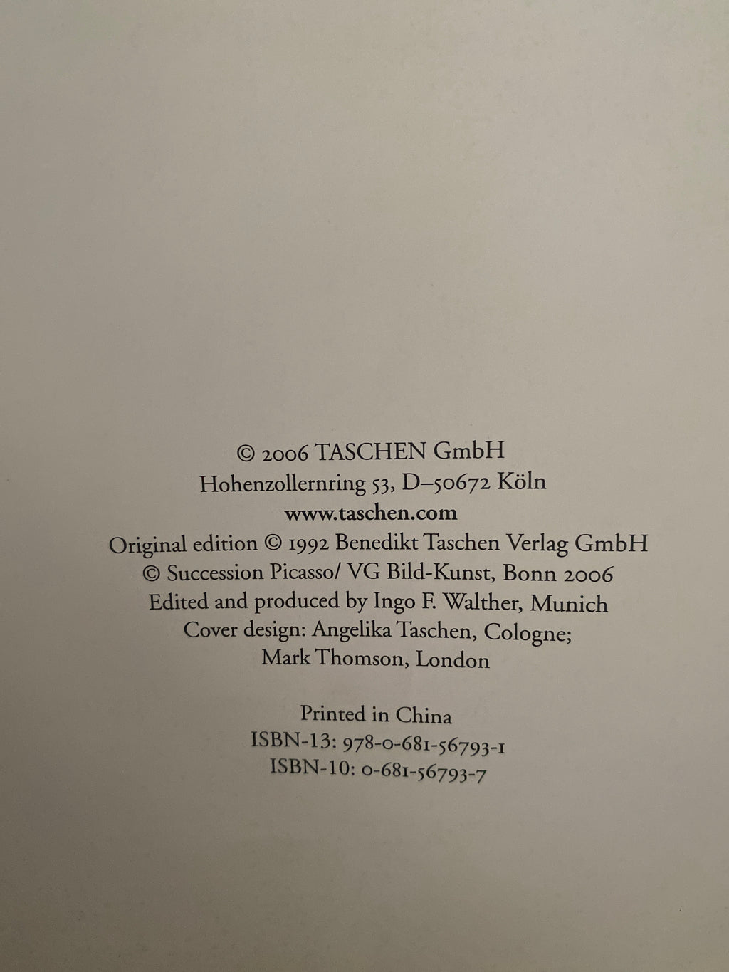 Picasso: The Works 1890–1936 by Ingo F. Walther, 1992, oversized edition TASCHEN